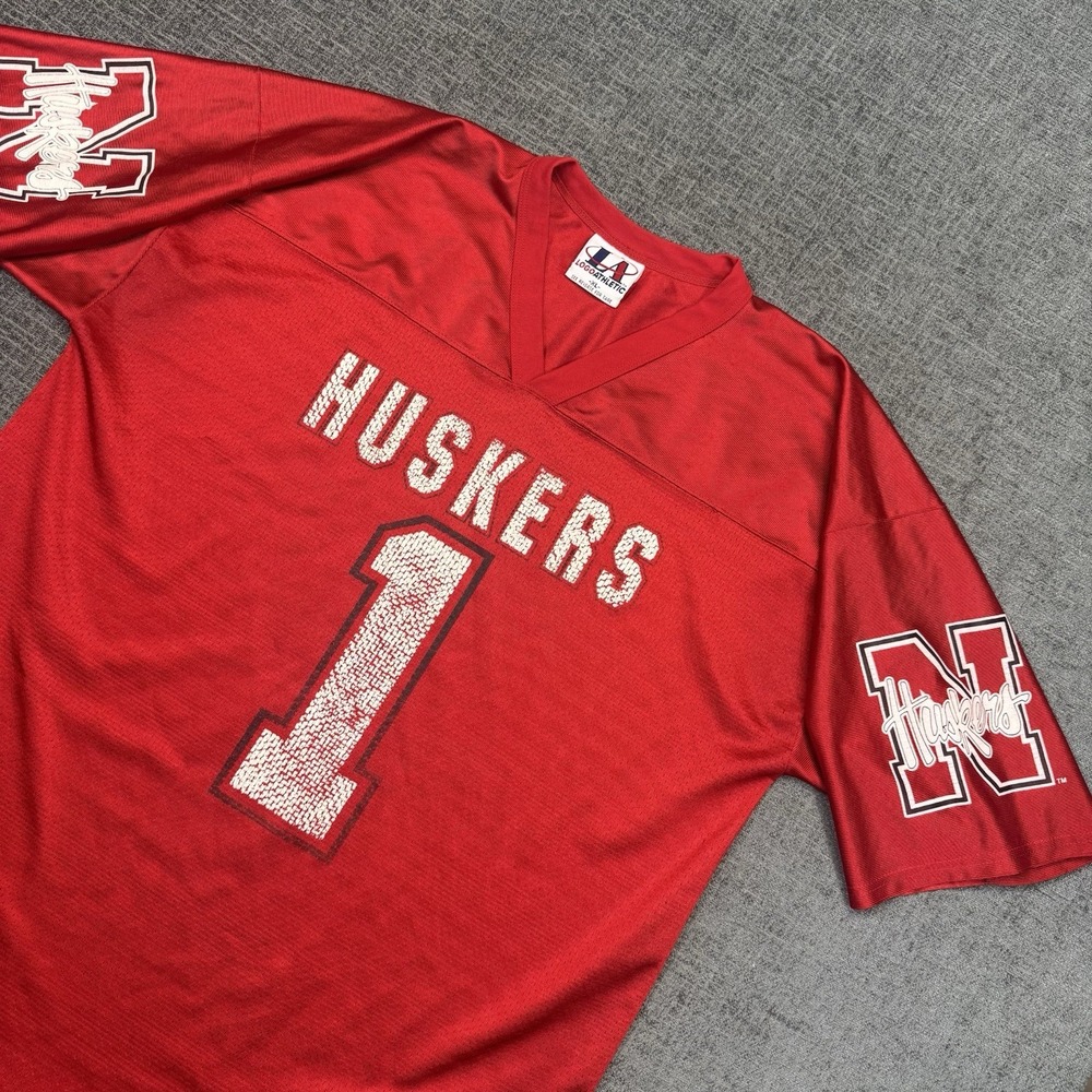 Vintage Nebraska Cornhuskers Football‎ Jersey Logo Athletic Mens XL Made In USA
